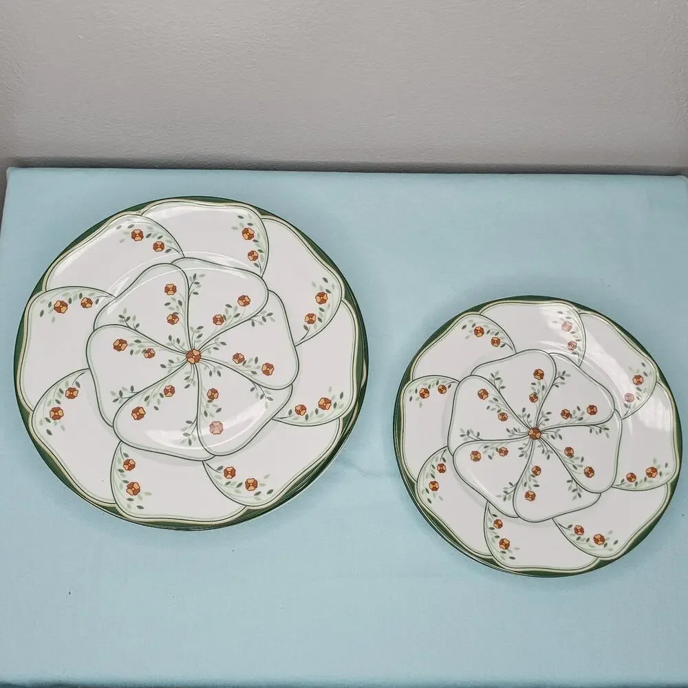 5 Haviland Limoges France Lotus Plates 3 - 8